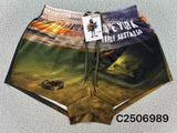Sunset Barramundi footy shorts