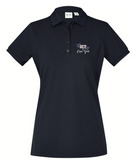 Ladies Navy Cotton Polo with Ulysses and Tip Sign