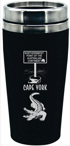 Travel Mug with Cape York Tribal Croc and Tip design