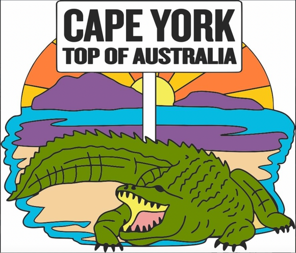 Top of Australia Croc and Sunrays Iron On Patch