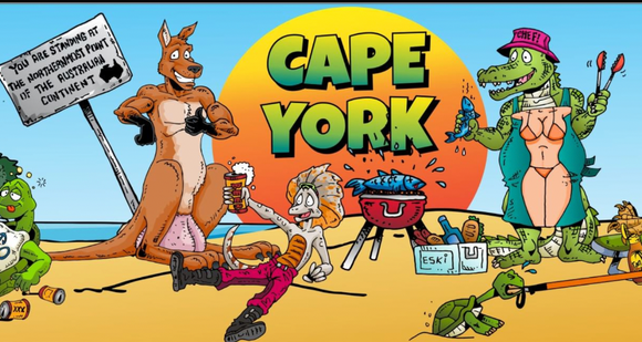 Comic Aussie BBQ at the Tip Sticker 195mm x 55mm