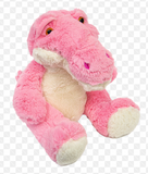 Plush Sitting Croc with bib - Pink