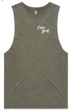 Red Roads and Salty Souls AS Lats Tank - Moss and Charcoal