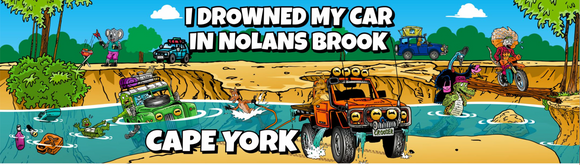 Comic Nolans Brook crossing sticker 195mm x 55mm